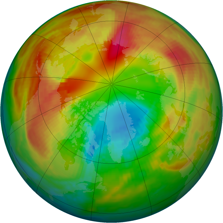 Arctic ozone map for 21 February 1986